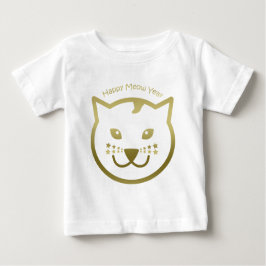 Happy Meow Year - Benutzerdefinierte Hintergrundfa Baby T-shirt