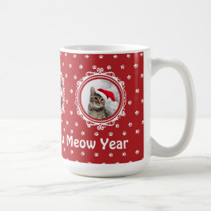 'Happy Meow Year' Cat Lover Weihnachten Kaffeetasse