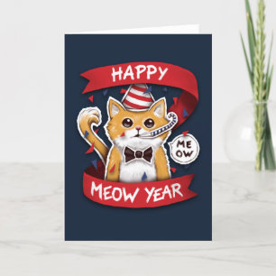 Happy Meow Year Feiertagskarte