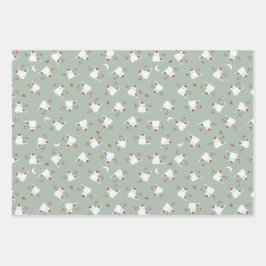 "Happy Meow Year"! Snowcat Custom Geschenkpapier Set