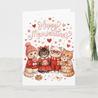 Happy Meowentines Cute Valentine Cat Lovers Girls  Karte