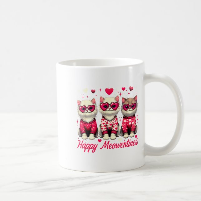 Happy Meowentines Cute Valentine Cats Love Funny C Kaffeetasse (Rechts)