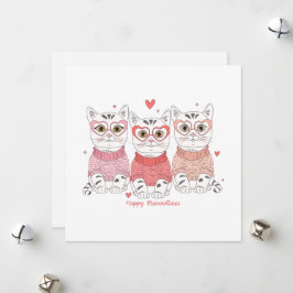 Happy Meowentines Day Cat Feiertagskarte