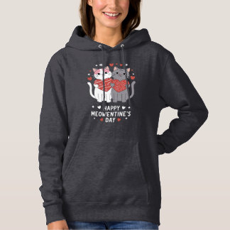 Happy Meowentine's Day Funny Hoodie