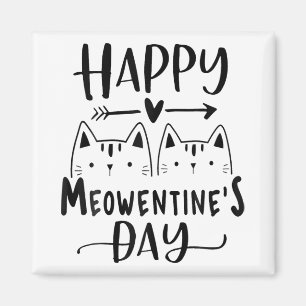 Happy Meowentine's Day Funny Valentine's Day Cat L Magnet
