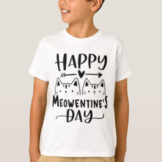 Happy Meowentine's Day Funny Valentine's Day Cat L T-Shirt