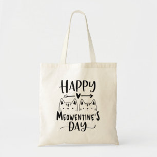 Happy Meowentine's Day Funny Valentine's Day Cat L Tragetasche