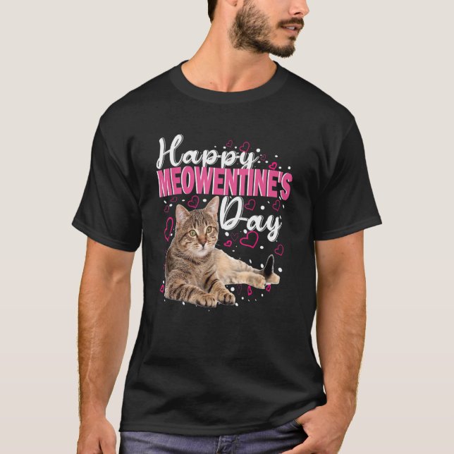 Happy Meowentine's Day Funny Valentine's Day Cat   T-Shirt (Vorderseite)