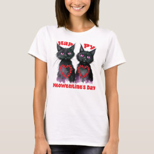 Happy Meowentine's Day Niedlich Cat Couple in Lieb T-Shirt