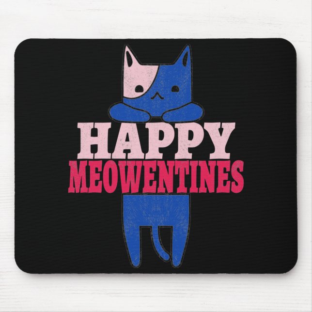 Happy Meowentines | Funny valentine Tagesgeschenk Mousepad (Vorne)