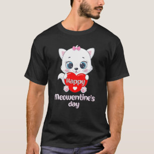 Happy Meowentines Herztag Valentinstag für Katze K T-Shirt
