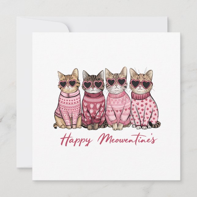 Happy Meowentines Valentines Day Card (Vorderseite)