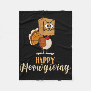Happy Meowgiving Funny Erntedank Herbst Ca Fleecedecke