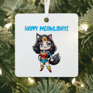 Happy Meowlidays Wonder Cat Ornament Aus Metall