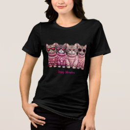 Happy Meowline’s Cute Cat Women’s T-Shirt Tri-Blend Shirt