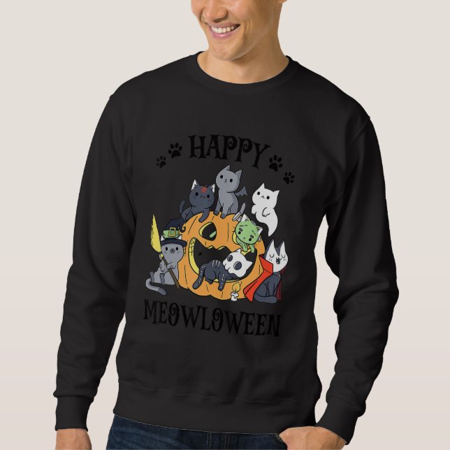 Happy Meowloween Cute Cat  Halloween Costume  Cats Sweatshirt (Vorderseite)