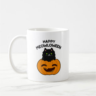 Happy Meowloween Funny Halloween Puff Kaffeetasse
