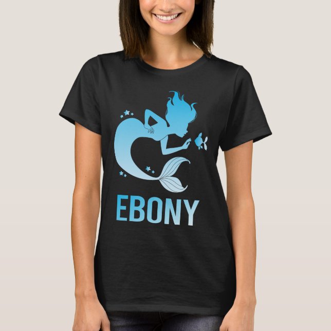 Happy Mermaid - Ebony Name T-Shirt (Vorderseite)