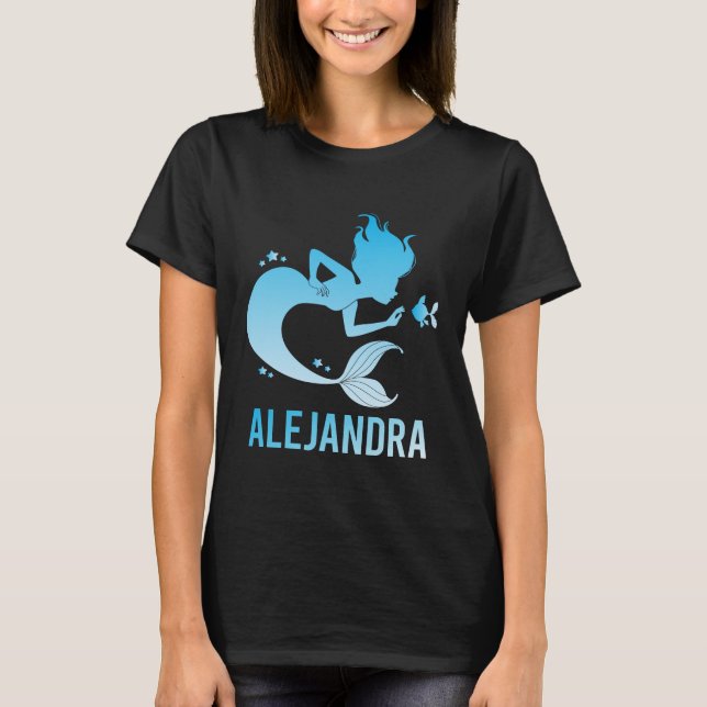 Happy Mermaid - Name Alejandra T-Shirt (Vorderseite)