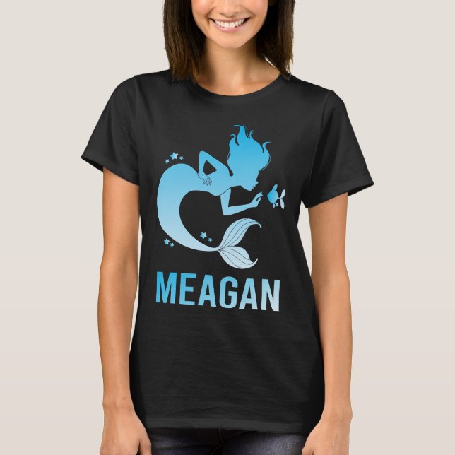 Happy Mermaid - Name Meagan T-Shirt (Vorderseite)