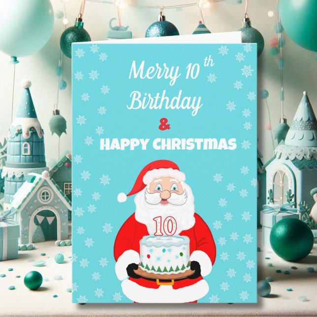 Happy Merry 10. Geburtstag Weihnachten Weihnachten Karte (Von Creator hochgeladen)