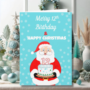 Happy Merry 12. Geburtstag Weihnachten Weihnachten Karte