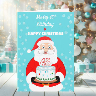 Happy Merry 45. Geburtstag Weihnachten Weihnachten Karte