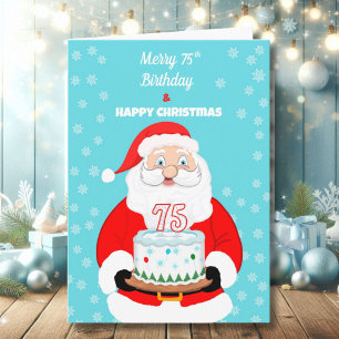 Happy Merry 75. Geburtstag Weihnachten Weihnachten Karte