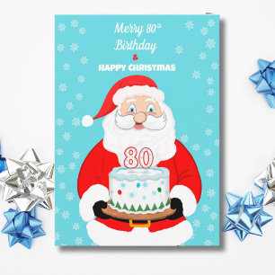 Happy Merry 80. Geburtstag Weihnachten Weihnachten Karte