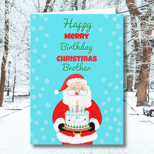 Happy Merry Birthday Weihnachten Weihnachtsmann Br Karte