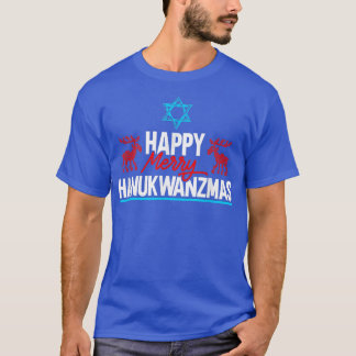 Happy Merry Hanukwanzmas Jewish Chanukah Dreidel H T-Shirt