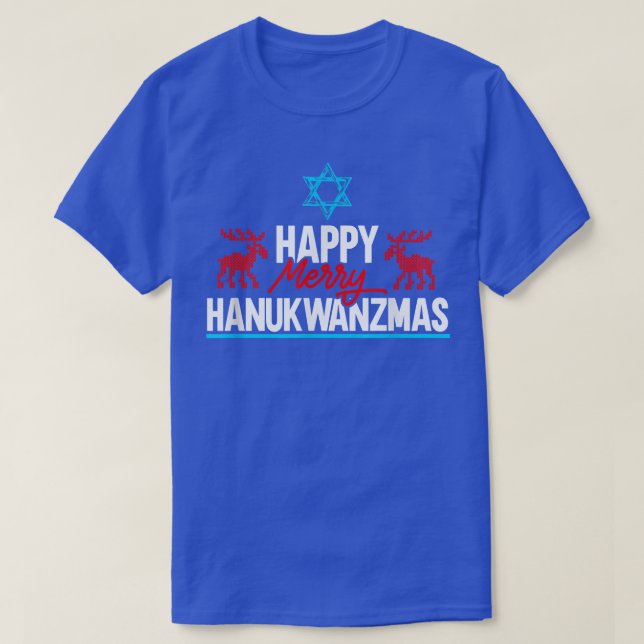 Happy Merry Hanukwanzmas Jewish Chanukah Dreidel H T-Shirt (Design vorne)