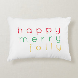 HAPPY MERRY JOLLY Accent Pillow Dekokissen