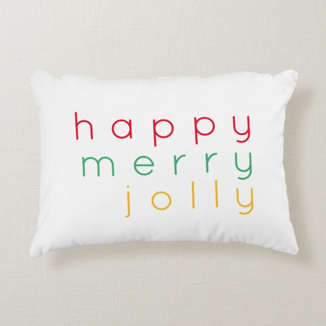 HAPPY MERRY JOLLY Accent Pillow Dekokissen (Vorderseite)