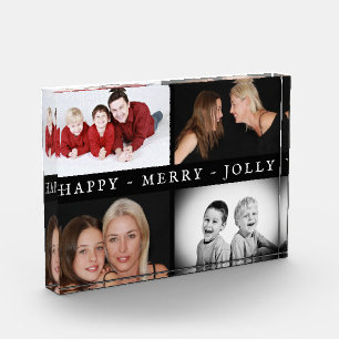 Happy Merry Jolly Foto Collage Holiday Block