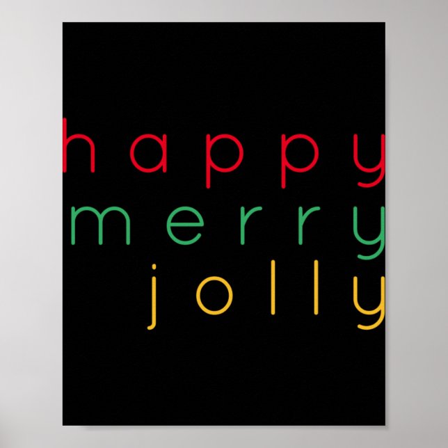 Happy Merry Jolly Girls T Shirt  Poster (Vorne)