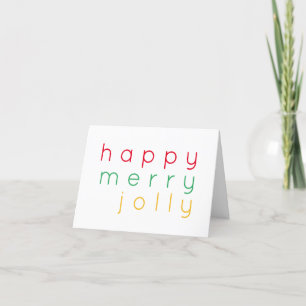 HAPPY MERRY JOLLY Note Card Feiertagskarte