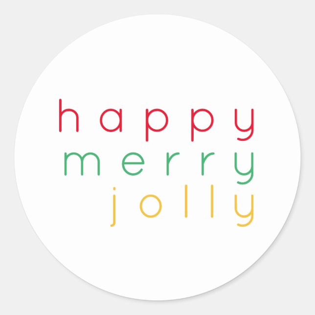 HAPPY MERRY JOLLY Small Round Stickers (Vorderseite)