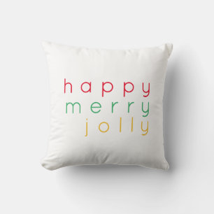 HAPPY MERRY JOLLY Square Throw Kissen