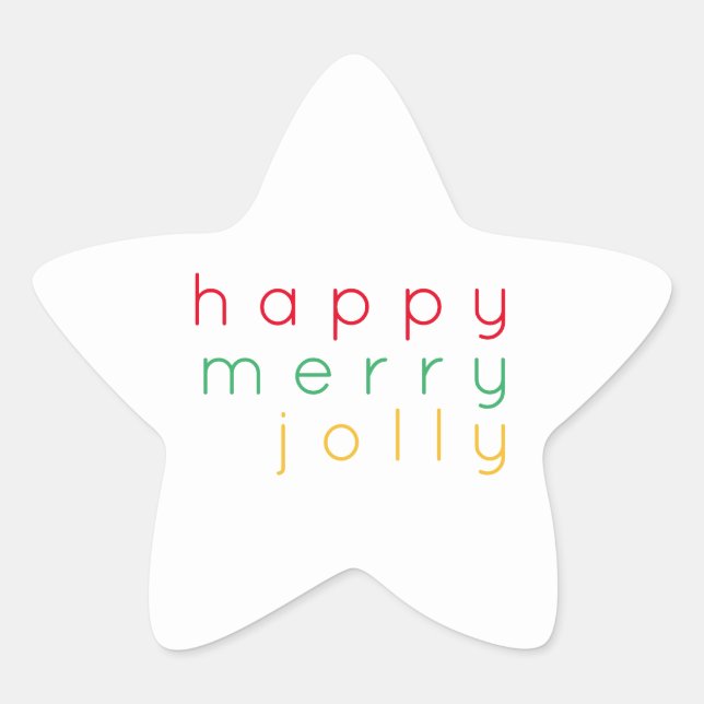 HAPPY MERRY JOLLY Star Stickers (Vorderseite)
