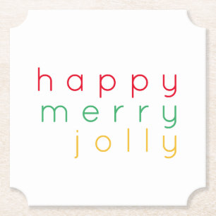 HAPPY MERRY JOLLY Ticket Paper Untersetzer