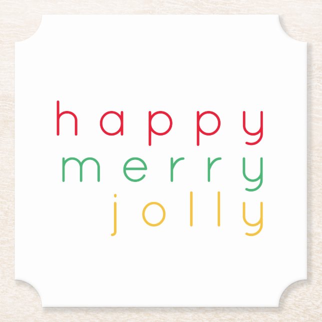 HAPPY MERRY JOLLY Ticket Paper Untersetzer (Vorderseite)