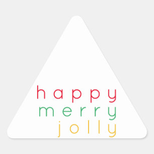 HAPPY MERRY JOLLY Triangle Stickers