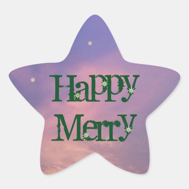 Happy Merry Star Sticker von RoseWrites (Vorderseite)