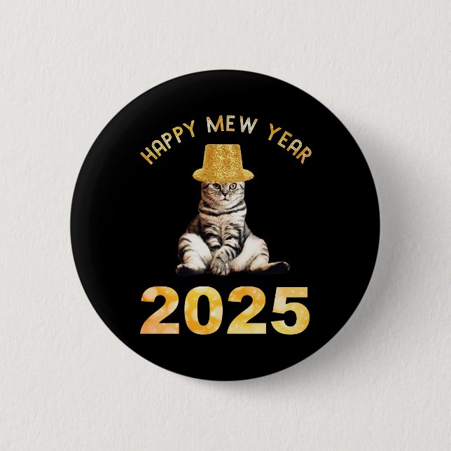 Happy Mew Year 2025 Button (Vorderseite)