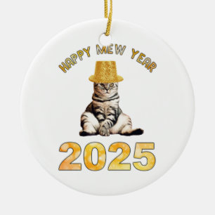 Happy Mew Year 2025 Keramik Ornament