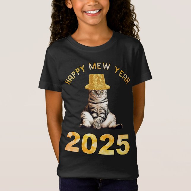 Happy Mew Year 2025 T-Shirt (Vorderseite)
