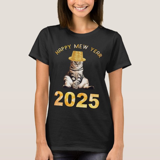 Happy Mew Year 2025 T-Shirt (Vorderseite)
