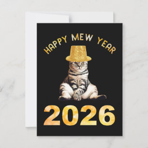 Happy Mew Year 2026 Postkarte