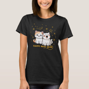 Happy Mew Year Party Cat Puff T-Shirt